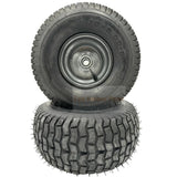 Set of 2 - Tire 15x6.00 - 6 Lawn Mower Wheel - 3/4 Inch Axle, 3 Inch Centered Hub - Fab Heavy Parts