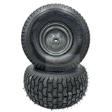 Set of 2 - Tire 15x6.00 - 6 Lawn Mower Wheel - 3/4 Inch Axle, 3 Inch Centered Hub - Fab Heavy Parts