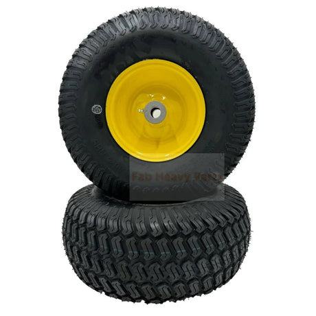Set of 2 - Tire 15x6.00 - 6 Lawn Mower Wheel - 3/4 Inch Axle, Strong Turf - Fab Heavy Parts