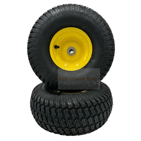 Set of 2 - Tire 15x6.00 - 6 Lawn Mower Wheel - 3/4 Inch Axle, Strong Turf - Fab Heavy Parts