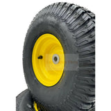 Set of 2 - Tire 15x6.00 - 6 Lawn Mower Wheel - 3/4 Inch Axle, Strong Turf - Fab Heavy Parts