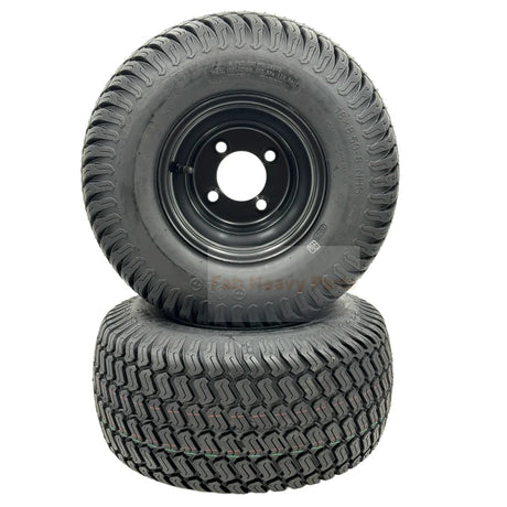 Set of 2 - Tire 18x8.50 - 8 Flat Black Grass Master Turf Wheel Assembly - Fab Heavy Parts