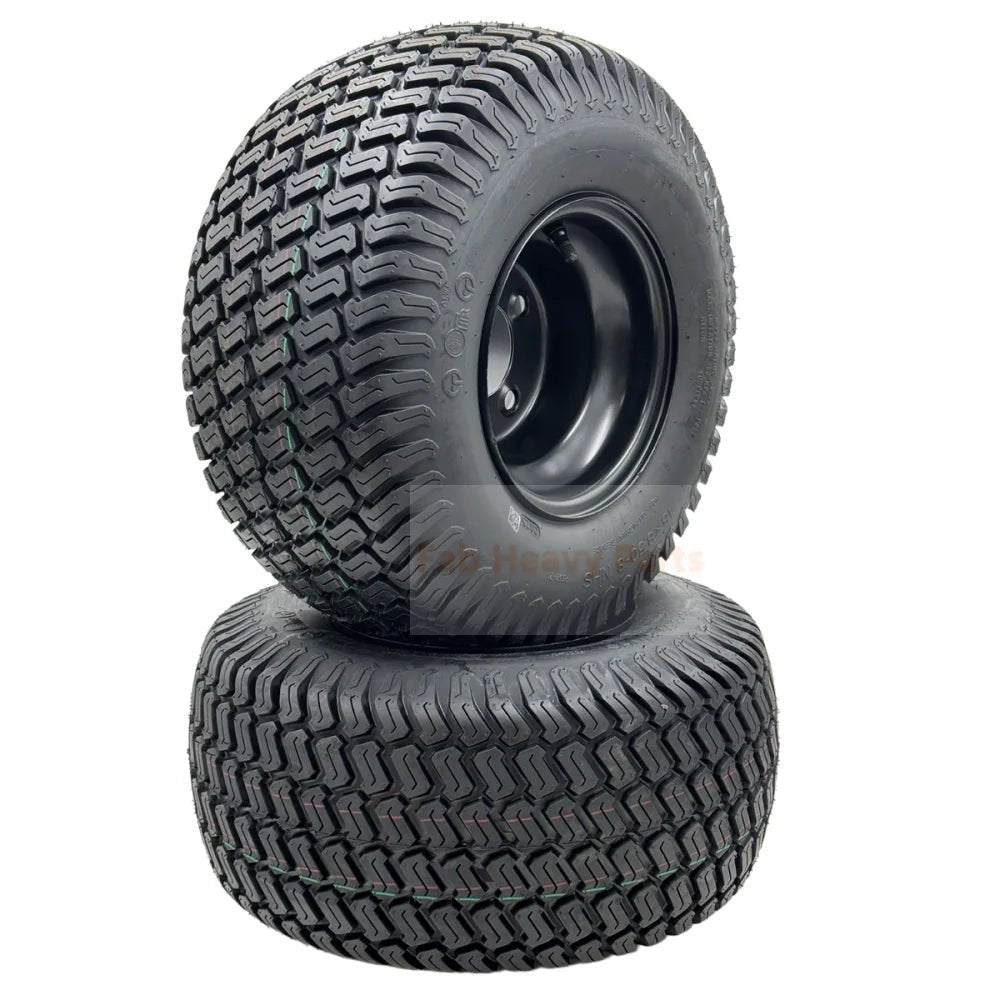 Set of 2 - Tire 18x8.50 - 8 Flat Black Grass Master Turf Wheel Assembly - Fab Heavy Parts