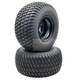 Set of 2 Tire 18x8.50 - 8 Flat Black Grass Master Turf Wheel Assembly - Fab Heavy Parts