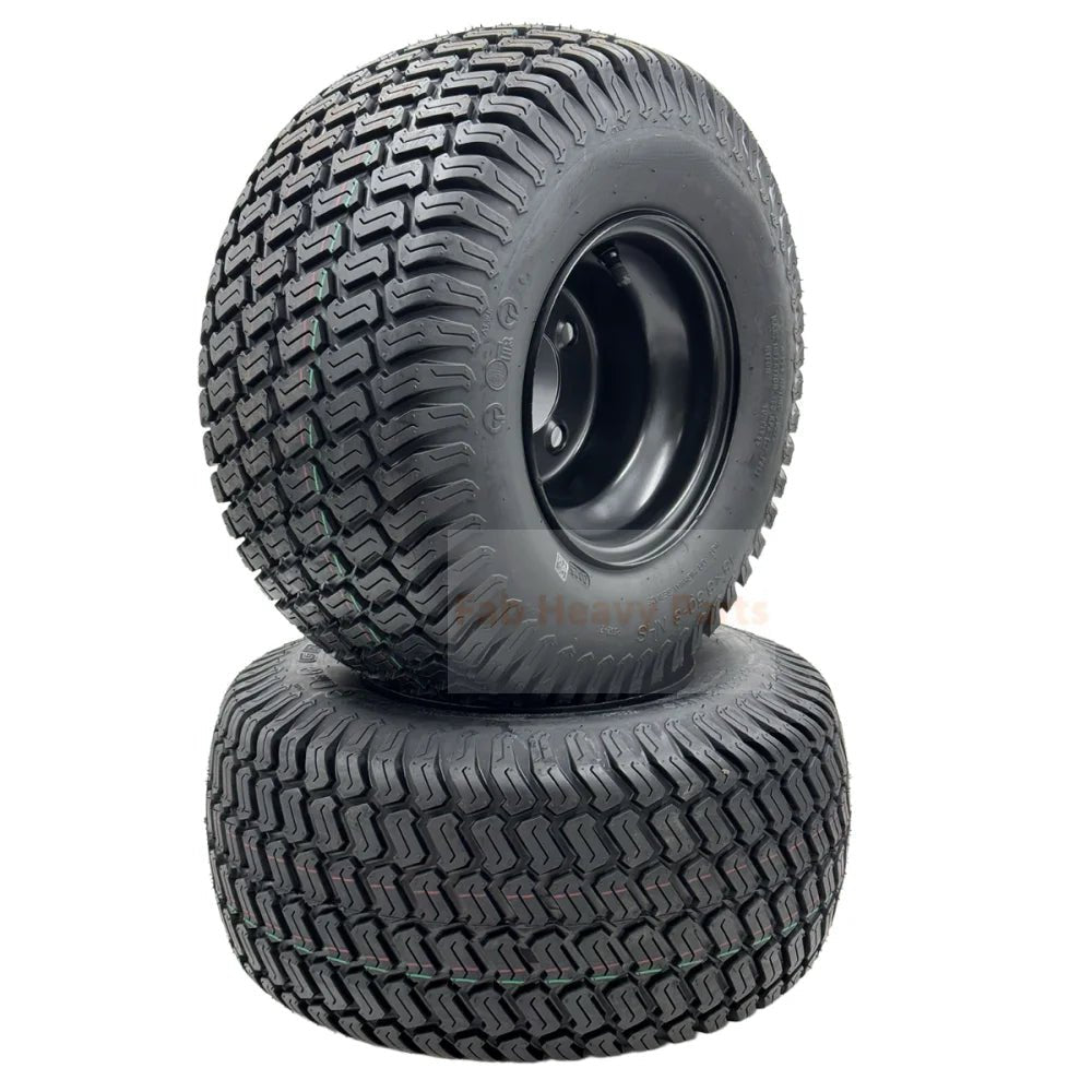 Set of 2 - Tire 18x8.50 - 8 Flat Black Grass Master Turf Wheel Assembly - Fab Heavy Parts
