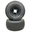 Set of 2 - Tire 18x8.50 - 8 Flat Black Grass Master Turf Wheel Assembly - Fab Heavy Parts