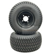 Set of 2 Tire 18x8.50 - 8 Flat Black Grass Master Turf Wheel Assembly - Fab Heavy Parts