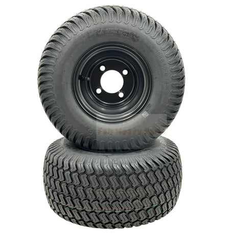 Set of 2 Tire 18x8.50 - 8 Flat Black Grass Master Turf Wheel Assembly - Fab Heavy Parts