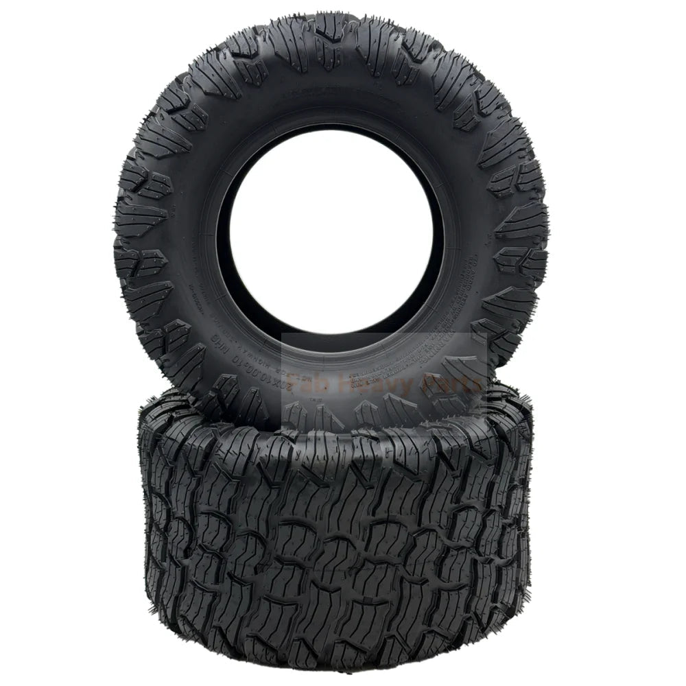 Set of 2 - Tire 20x10.00 - 10 4 Ply Reaper Turf Tire - Fab Heavy Parts