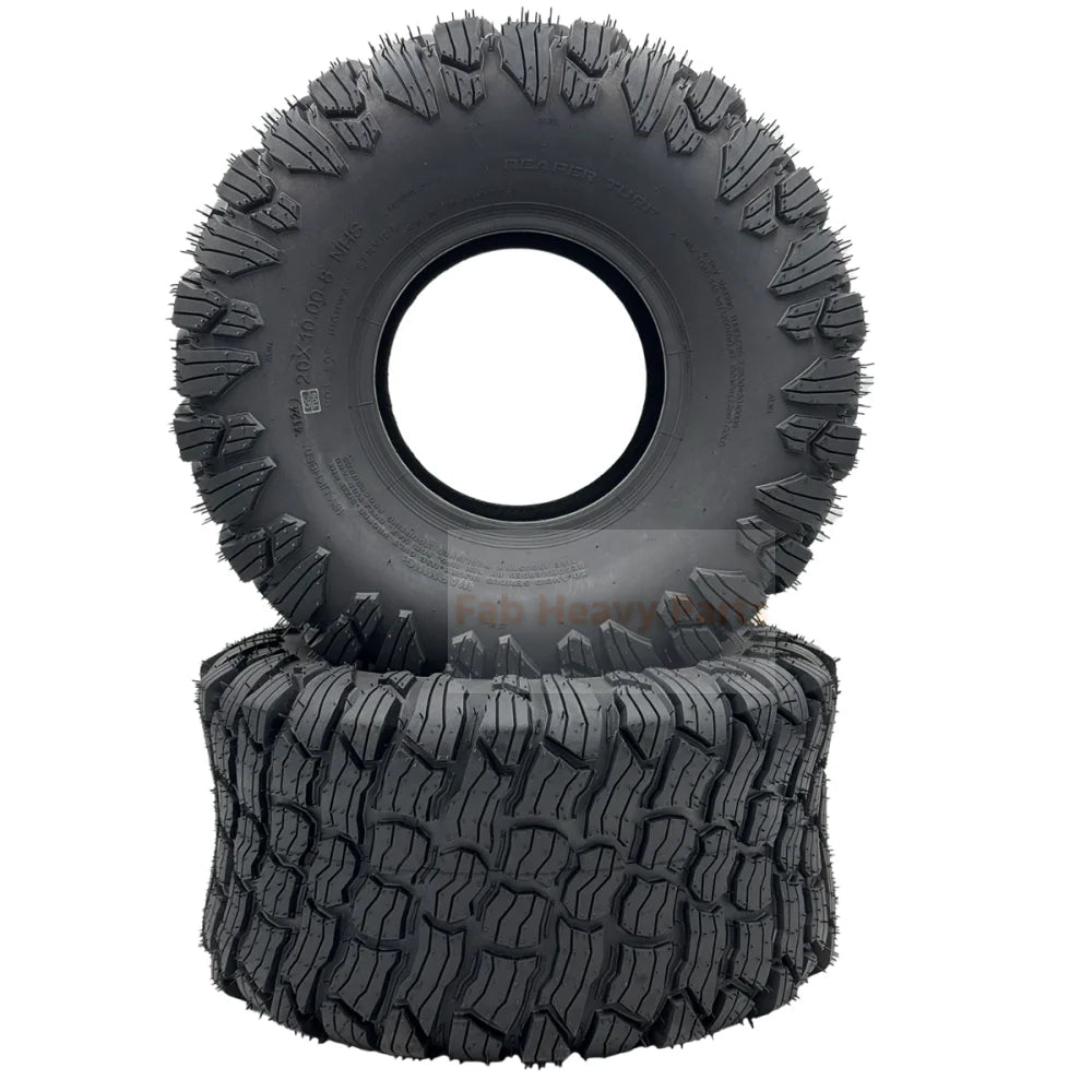 Set of 2 - Tire 20x10.00 - 8 4 - Ply Reaper Turf Tire - Fab Heavy Parts