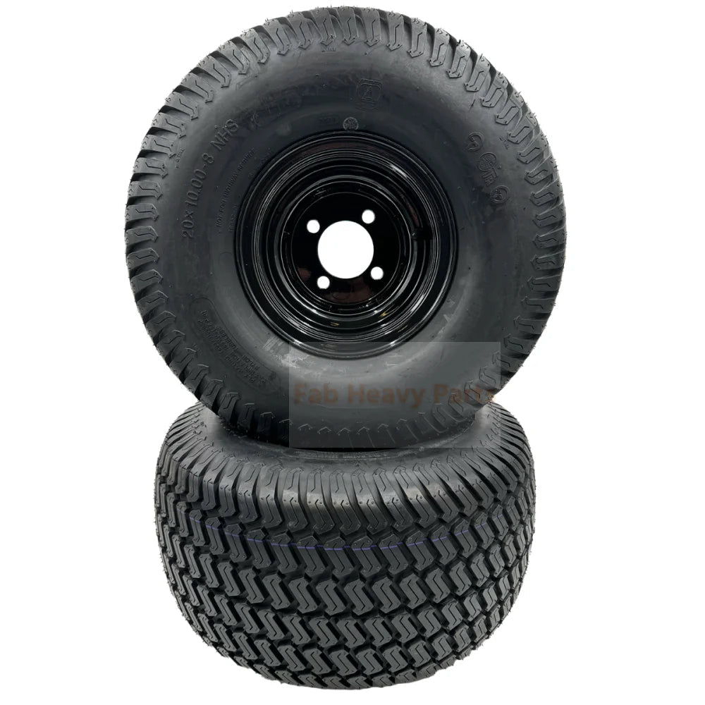 Set of 2 - Tire 20x10.00 - 8 Tire and Rim Compatible with Wright Stander - Fab Heavy Parts