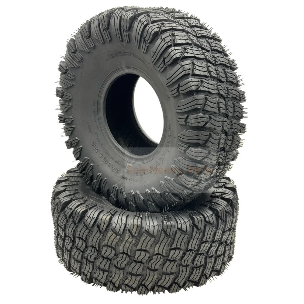 Set of 2 - Tire 20x8.00 - 8 4 - Ply Reaper Turf Tire - Fab Heavy Parts