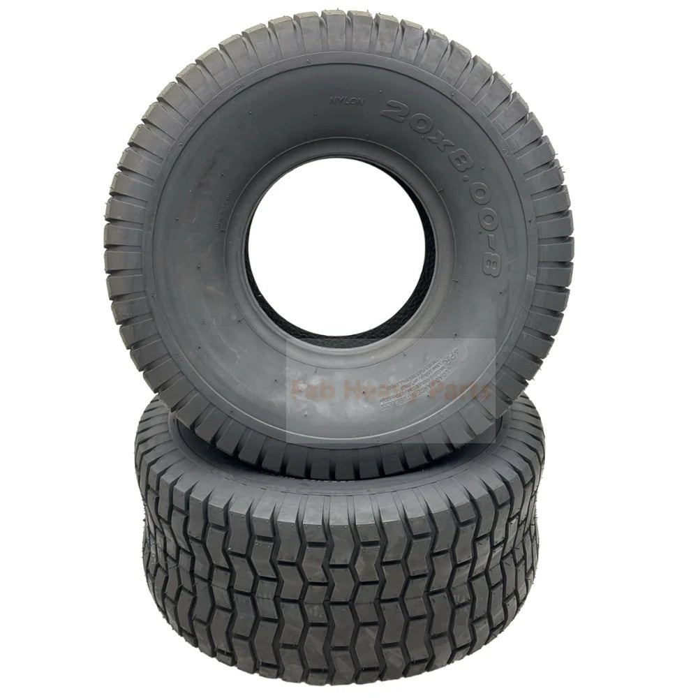 Set of 2 - Tire 20x8.00 - 8 4 Ply Turf Tire - Fab Heavy Parts