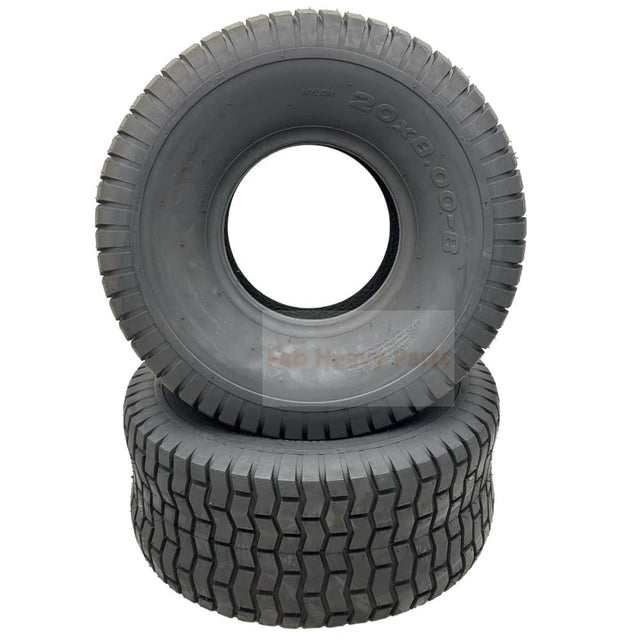 Set of 2 - Tire 20x8.00 - 8 4 Ply Turf Tire - Fab Heavy Parts
