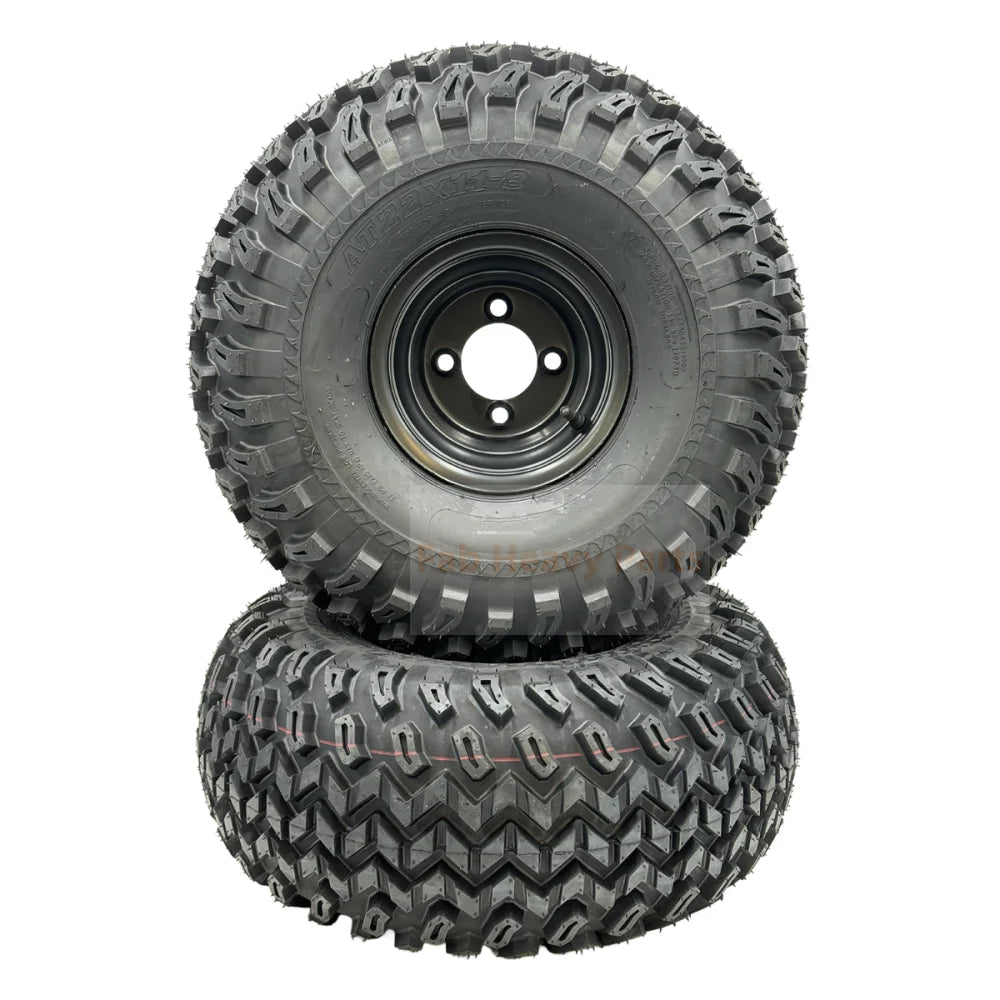 Set of 2 - Tire 22x11.00 - 8 4 Ply Golf Cart Wheel Assembly - Fab Heavy Parts