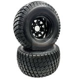 Set of 2 Tire 24x12.00 - 12 4 Ply Turf Tech Tire & Wheel Assembly - Fab Heavy Parts
