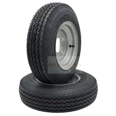 Set of 2 Tire 4.80x8 6 Ply Trailer Tire Assembly 16" - Fab Heavy Parts