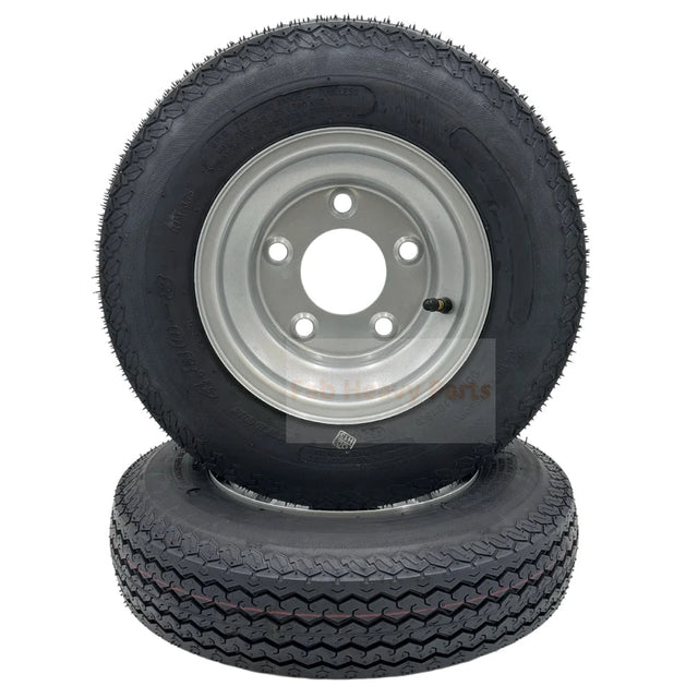 Set of 2 Tire 4.80x8 6 Ply Trailer Tire Assembly 16" - Fab Heavy Parts