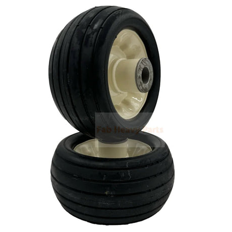 Set of 2 - Tire 6.25x3 Ribbed Flat Free Tire Assembly Fits for Toro 63 - 8400 - Fab Heavy Parts