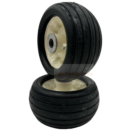 Set of 2 - Tire 6.25x3 Ribbed Flat Free Tire Assembly Fits for Toro 63 - 8400 - Fab Heavy Parts