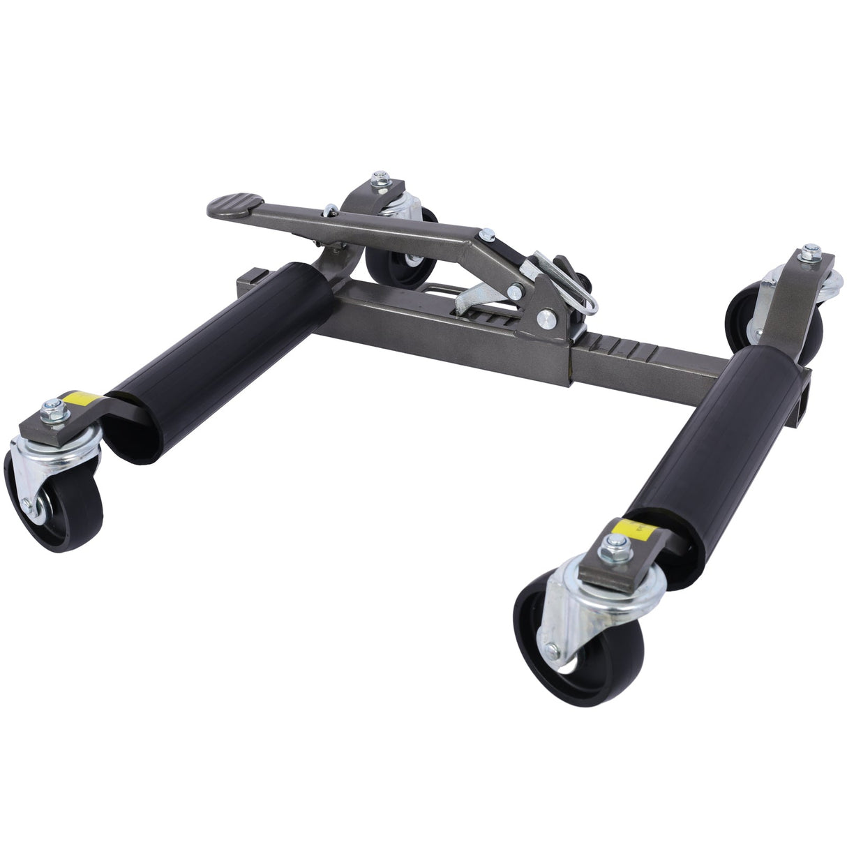 Set of 2 Wheel Dolly Car Skates Positioning Hydraulic Tire Jack Ratcheting Foot Pedal Lift 1,250lbs Capacity - Fab Heavy Parts