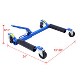 Set of 2 Wheel Dolly Car Skates Vehicle Positioning Hydraulic Tire Jack Ratcheting Foot Pedal Lift 1,250lbs - Blue - Fab Heavy Parts