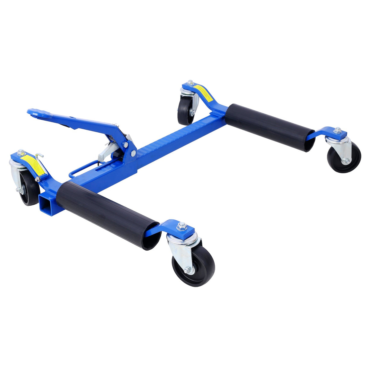 Set of 2 Wheel Dolly Car Skates Vehicle Positioning Hydraulic Tire Jack Ratcheting Foot Pedal Lift 1,250lbs - Blue - Fab Heavy Parts