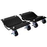 Set of 4 Heavy Duty 4 Tire Wheel Dolly Car Stakes 6000lbs Capacity - Black - Fab Heavy Parts