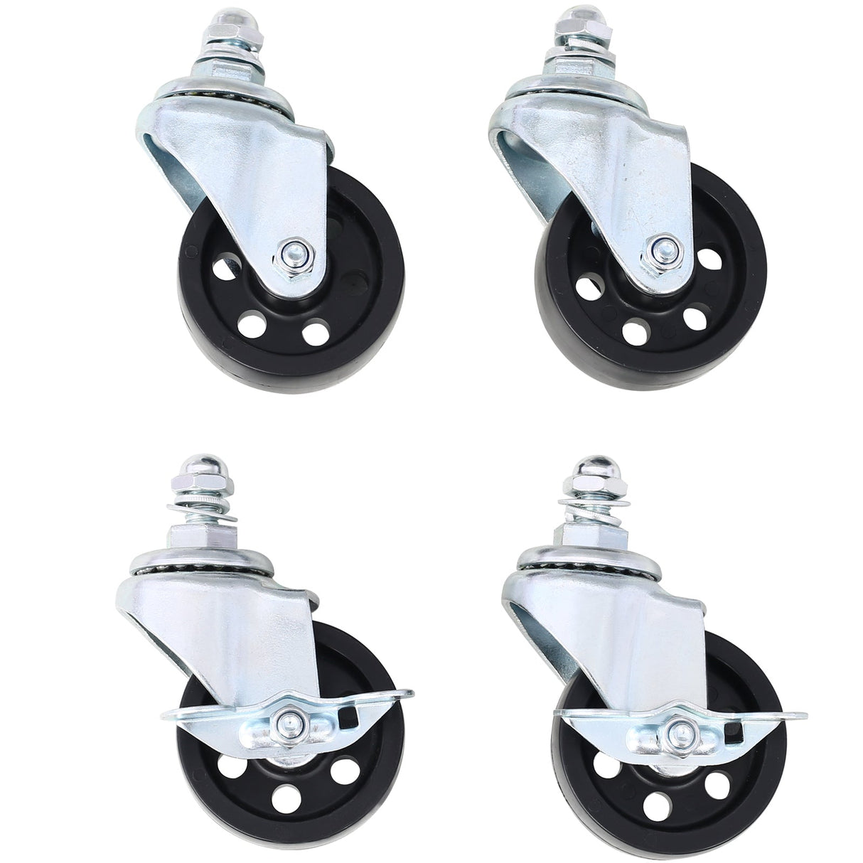 Set of 4 Heavy Duty 4 Tire Wheel Dolly Car Stakes 6000lbs Capacity - Black - Fab Heavy Parts