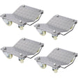 Set of 4 Heavy Duty 4 Tire Wheel Dolly Car Stakes 6000lbs Capacity - Gray - Fab Heavy Parts