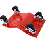 Set of 4 Heavy Duty 4 Tire Wheel Dolly Car Stakes 6000lbs Capacity - Red - Fab Heavy Parts