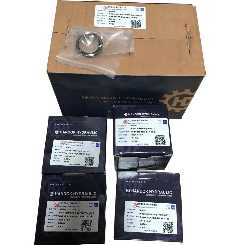 SG015 / MFB30 Swing Motor Rebuild Kit – Cylinder Block, Piston Shoes, Valve Plate & More - Fab Heavy Parts