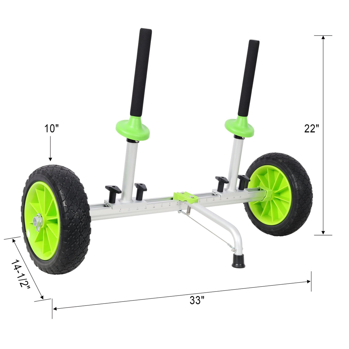 Sit On Top Kayak Cart Heavy - Duty Plug - in Kayak Cart Dolly with 10 Inch PU Wheels Width Adjustable - Fab Heavy Parts