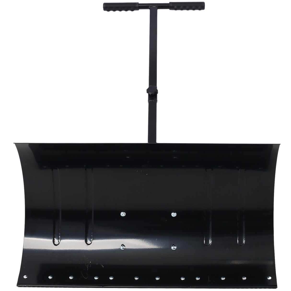 Snow Shovel Pusher with Wheels Cushioned Adjustable Angle Handle Removal Tool 29" Blade 10" Wheels Black - Fab Heavy Parts