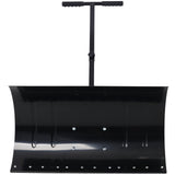 Snow Shovel Pusher with Wheels Cushioned Adjustable Angle Handle Removal Tool 29" Blade 10" Wheels Black - Fab Heavy Parts