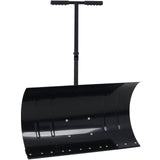 Snow Shovel Pusher with Wheels Cushioned Adjustable Angle Handle Removal Tool 29" Blade 10" Wheels Black - Fab Heavy Parts
