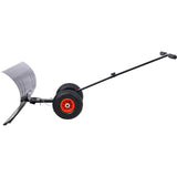 Snow Shovel Pusher with Wheels Cushioned Adjustable Angle Handle Removal Tool 29" Blade 10" Wheels Black - Fab Heavy Parts