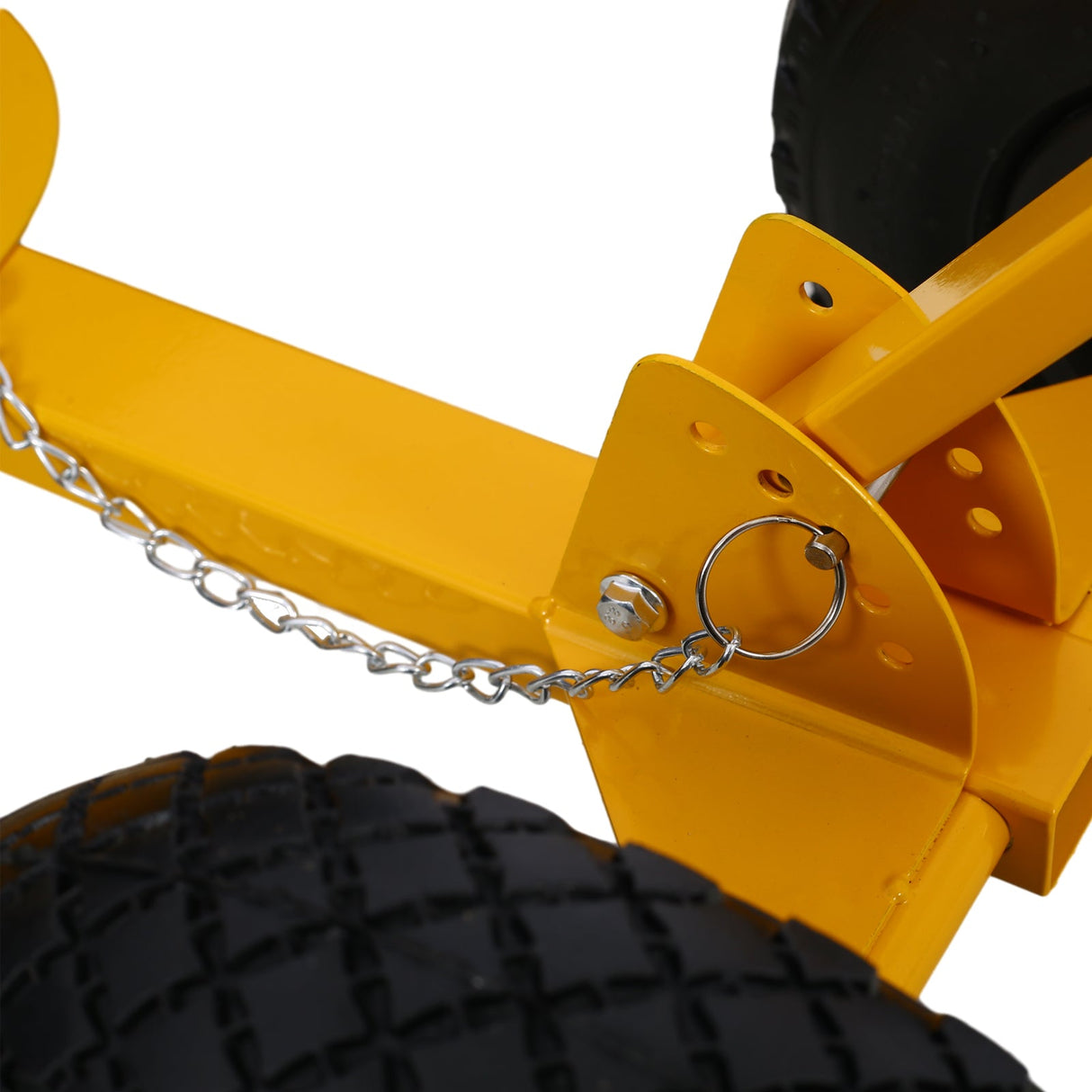 Snow Shovel with Wheels Cushioned Adjustable Angle Handle 29" Blade 10" Wheels - Yellow - Fab Heavy Parts