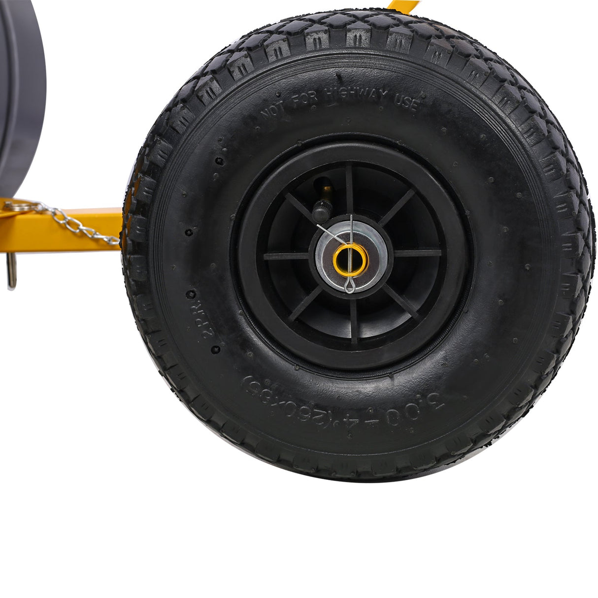 Snow Shovel with Wheels Cushioned Adjustable Angle Handle 29" Blade 10" Wheels - Yellow - Fab Heavy Parts