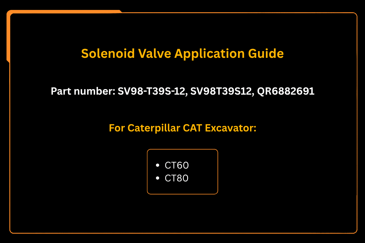 Solenoid Valve SV98-T39-12VDC fits Caterpillar CAT Excavator CT60 CT80 - Fab Heavy Parts