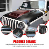 Space - Capsule Style Hood/Heat Dispersion Hood Fits for 2018 - 2023 Jeep Wrangler JL JLU & 2020 - 2023 Gladiator JT (Not for Mojave&392 Model) - Fab Heavy Parts