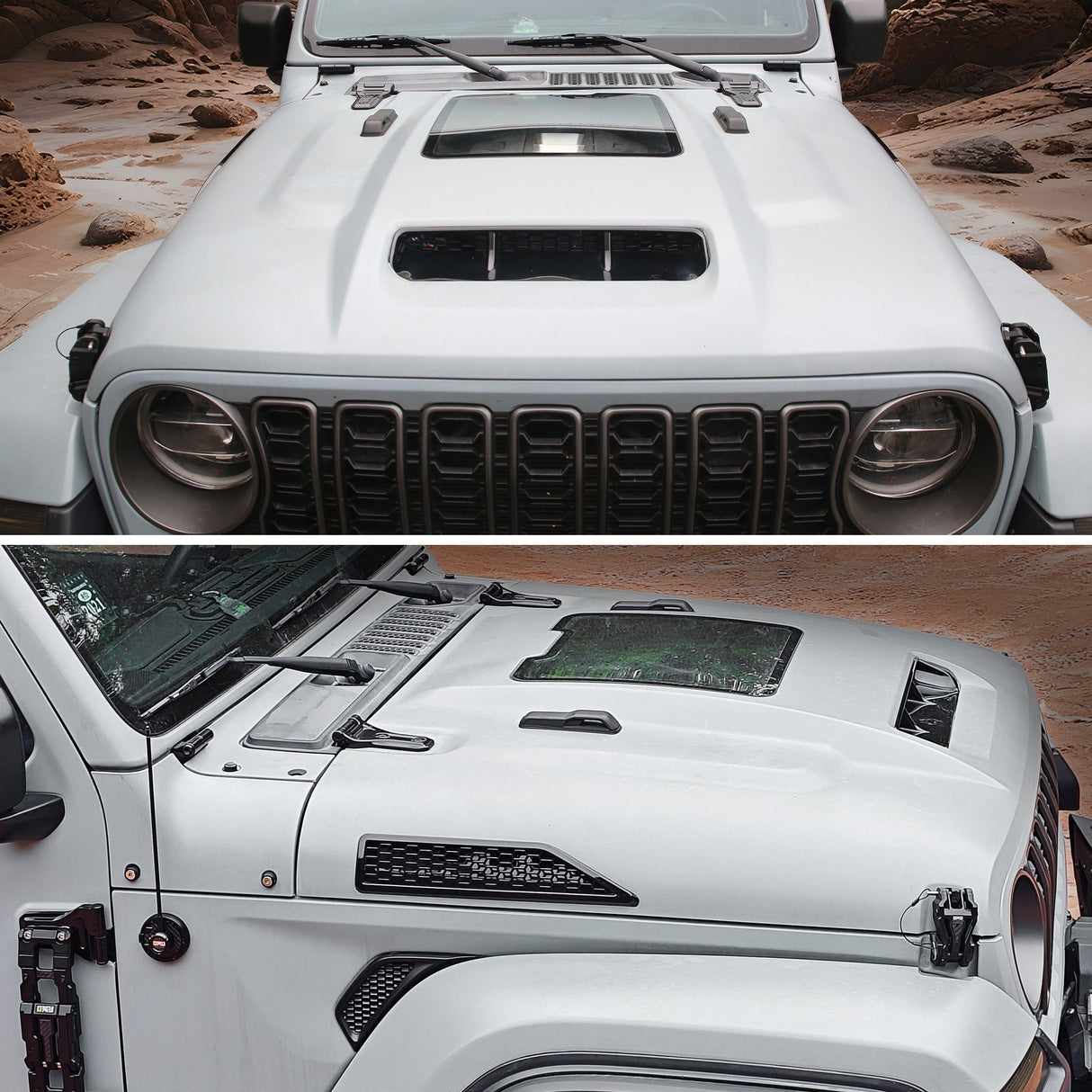 Space - Capsule Style Hood/Heat Dispersion Hood Fits for 2018 - 2023 Jeep Wrangler JL JLU & 2020 - 2023 Gladiator JT (Not for Mojave&392 Model) - Fab Heavy Parts