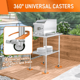 Stainless Steel Table 30 x 30 Inches Metal Work Table with Wheels Backsplash & Adjustable Undershelf - Fab Heavy Parts