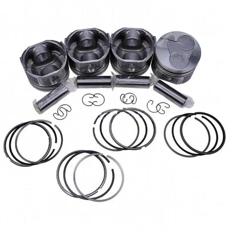 STD Piston Set 16060-21110 for Kubota Engine V1505 Excavator KX41-2 KX61-2 KX71-3 KX91-2 Tractor B2400D B2410HSE B2630HSD - Fab Heavy Parts