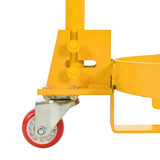 Steel Drum Dolly 55 Gallon Capacity Oil Barrel Mover with PU Wheels - Low Profile Yellow Caddy - Fab Heavy Parts