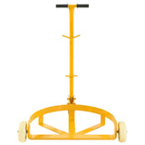 Steel Drum Dolly 55 Gallon Capacity Oil Barrel Mover with PU Wheels - Low Profile Yellow Caddy - Fab Heavy Parts