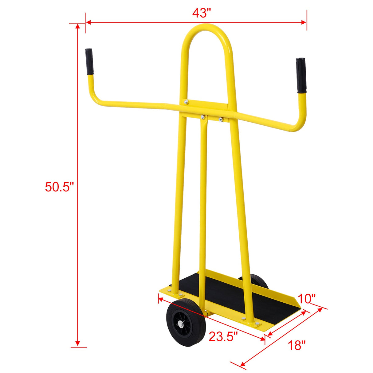Steel Panel Service Cart Drywall Sheet Cart & Panel Dolly 750lbs Capacity - Yellow - Fab Heavy Parts