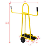 Steel Panel Service Cart Drywall Sheet Cart & Panel Dolly 750lbs Capacity - Yellow - Fab Heavy Parts