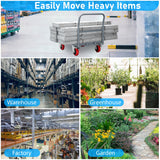 Steel Panel Truck Heavy Duty Drywall Lumber Cart Platform Flat 2000lbs 6" Swivel Brake Casters with 1 Front and 2 Side Handrails 36''x24'' - Grey - Fab Heavy Parts