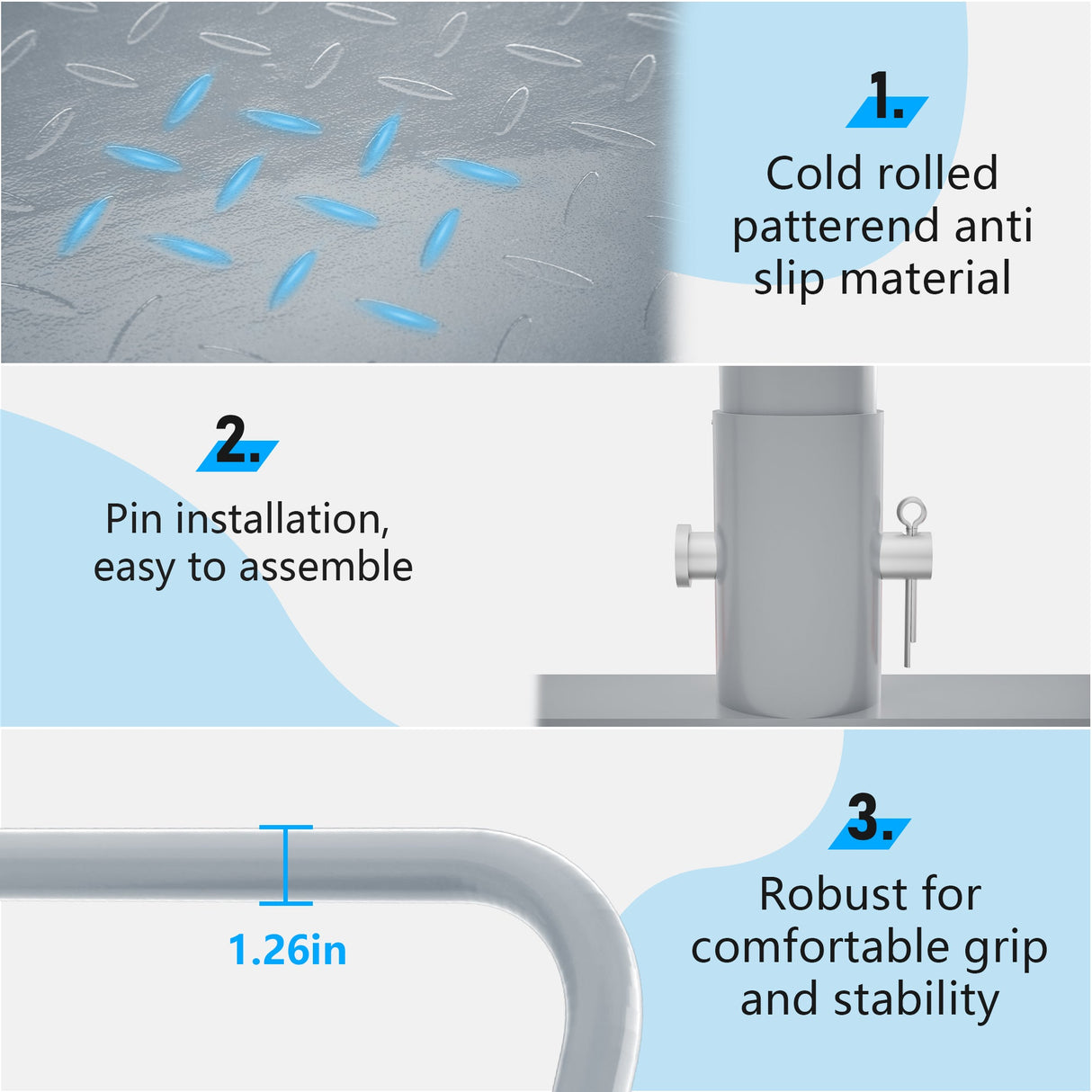 Steel Panel Truck Heavy Duty Drywall Lumber Cart Platform Flat 2000lbs 6" Swivel Brake Casters with 1 Front and 2 Side Handrails 36''x24'' - Grey - Fab Heavy Parts